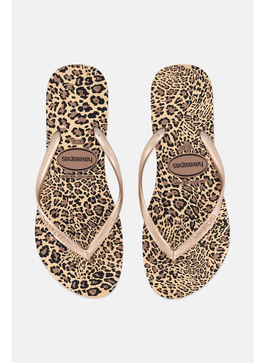havaianas - Women Style 2 Slim Animal Print Slippers, Sand - Image 1