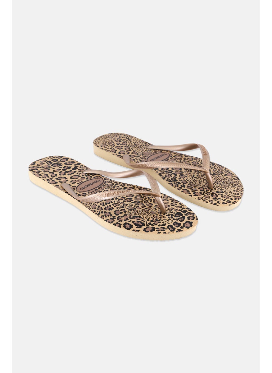 havaianas - Women Style 2 Slim Animal Print Slippers, Sand - Image 1
