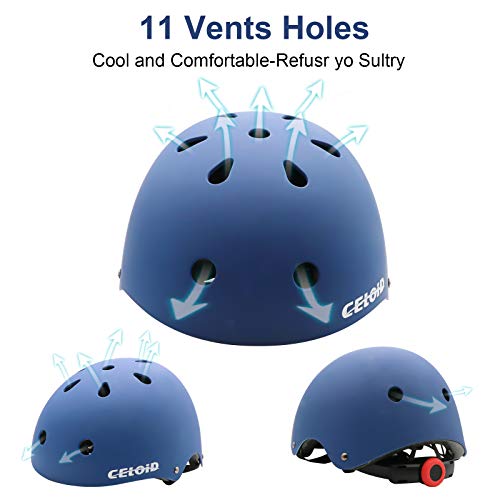 CELOID Kids Bike Helmet,Toddler Skateboard Helmets for Ages 5-8-9 Years Boys Girls,Adjustable Multi-Sport Bicycle Skateboarding Football Roller Scooter Rollerblade Balance Bike Helmet,Navy - Image 4