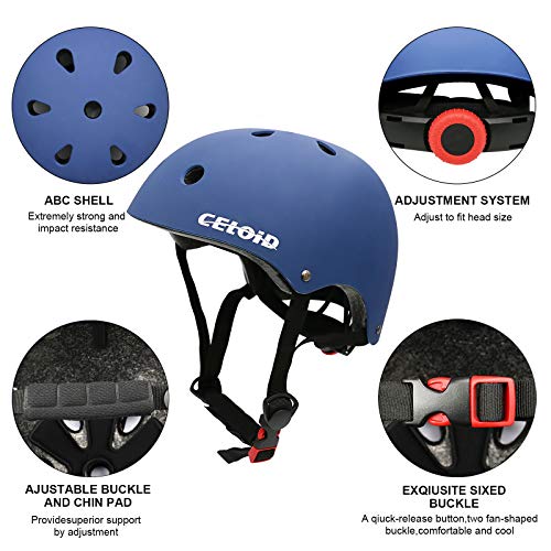 CELOID Kids Bike Helmet,Toddler Skateboard Helmets for Ages 5-8-9 Years Boys Girls,Adjustable Multi-Sport Bicycle Skateboarding Football Roller Scooter Rollerblade Balance Bike Helmet,Navy - Image 3