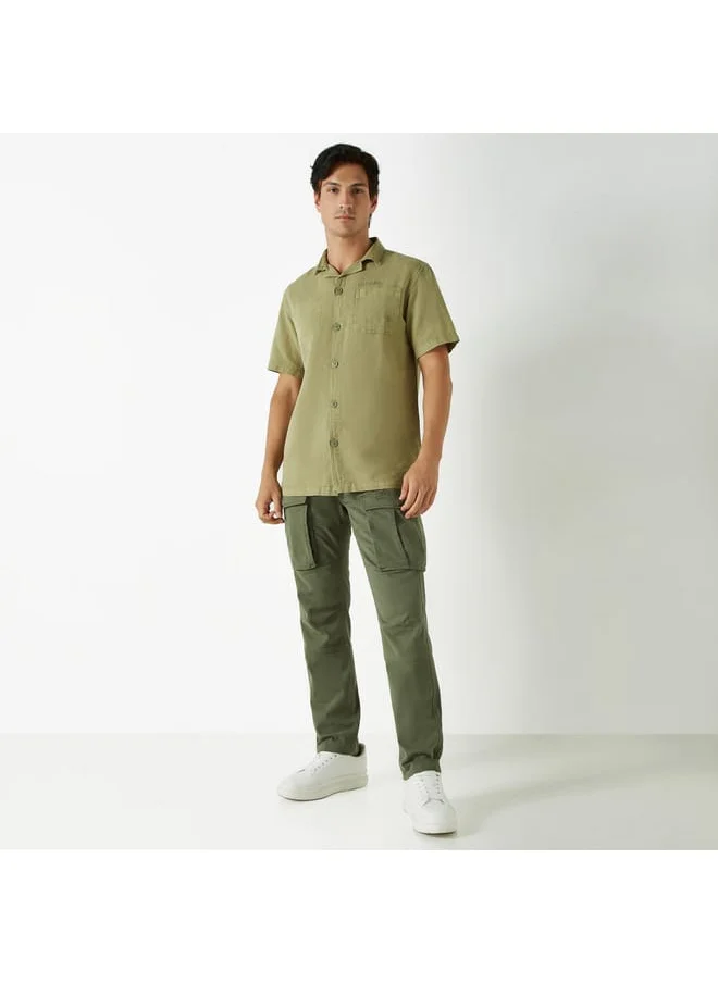 Ecko Unltd. Ecko Unltd Solid Relaxed Fit Cargo Pants with Pockets