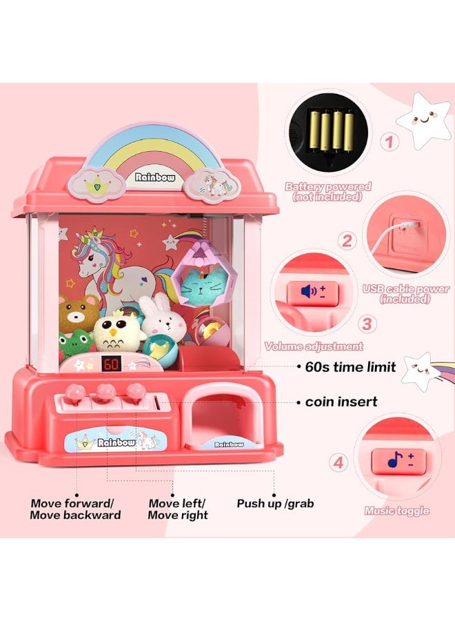 Dolive Claw Machine for Kids Mini Vending Machines Arcade Candy Indoor Claw Game Prizes Toy Electronic Pink Cool Fun Things Small Christmas Toys for Girls Gifts for Girl 5 6 7 8 9 10 Year Old - Image 5