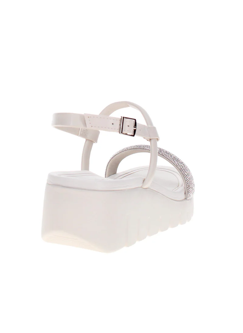 Moleca Off-White Mid Heel Sandals for Women – Stylish & Comfortable Footwear for Any Occasion for Women | Best Price UAE