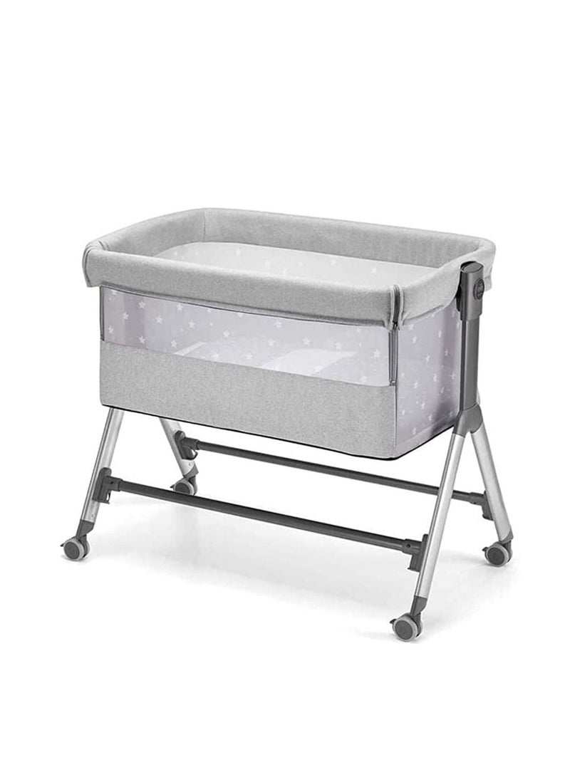 cam Sempreconte Baby Co Bed Cradle, Baby Cot, Rocking Cradle, Convertible, Foldable,  Essential Sleeping Portable, Crib, bed side crib- Silver Stars - Image 1