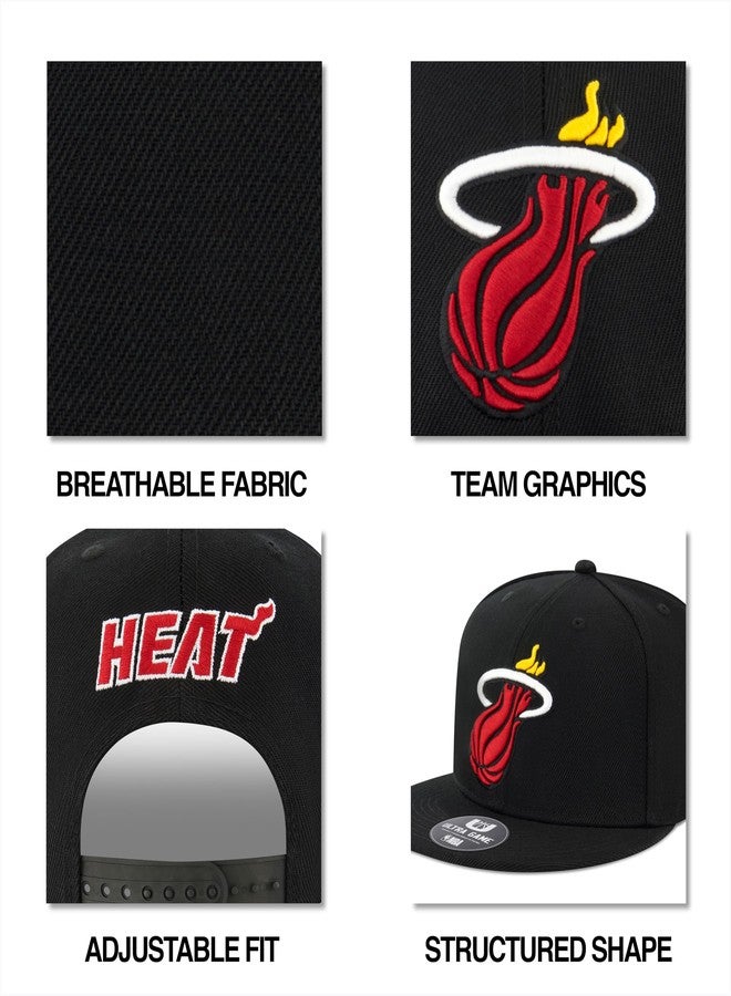 Ultra Game Men’s NBA Official Twill Snap Back Ultimate Baseball Cap Hat, Chicago Bulls, Black, One Size - Image 2