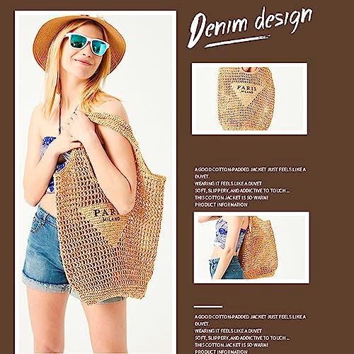 QZUnique Women Straw Woven Bag Summer Shoulder Bag Beach Purse Hobo Vacation Straw Clutch Handbag - Image 4
