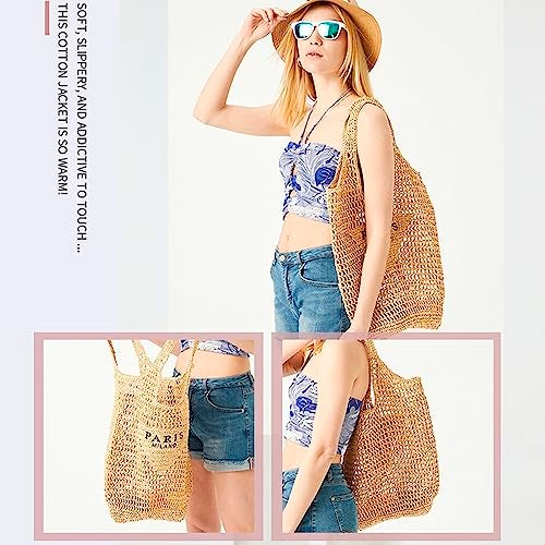 QZUnique Women Straw Woven Bag Summer Shoulder Bag Beach Purse Hobo Vacation Straw Clutch Handbag - Image 5