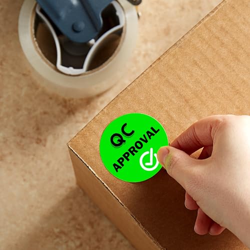 SMARSTICKER 1 inch QC Approval Labels Green Inventory Quality Control Stickers for Warehouse Quality Control Check Tested Pass 1000pcs - Image 4