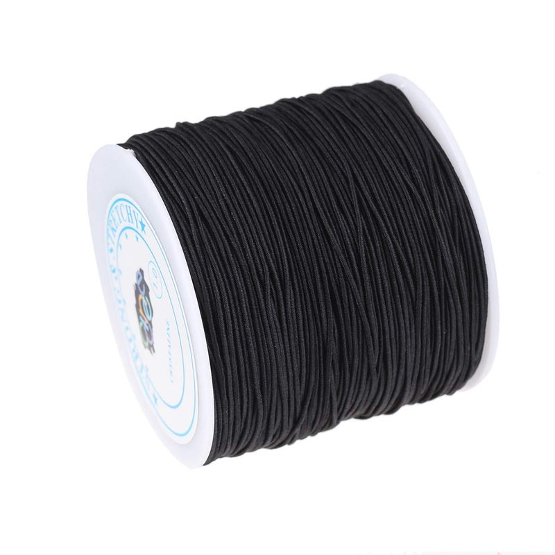 CCINEE 1mm Black Elastic Cord Beading Thread Stretch String for Bracelet Making - Image 1