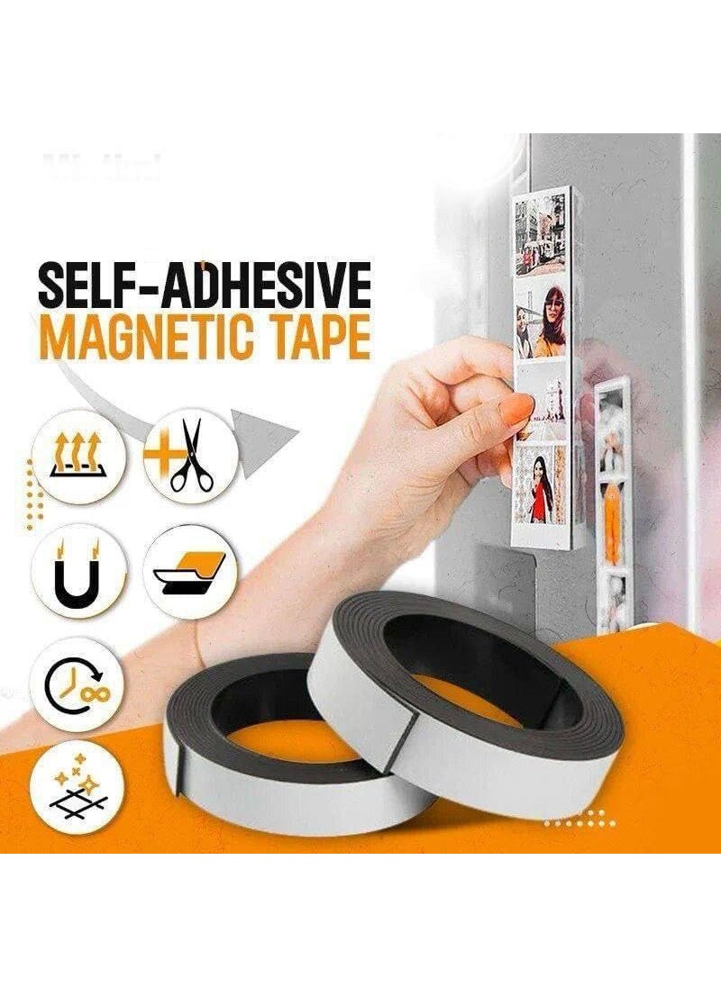 Generic Magnetic Tape Roll with Flexible Magnet Strips for DIY Art Projects Fridge Whiteboards No Nails Needed Traceless Removal Easy to Cut Strong Magnetic Hold  - Image 2