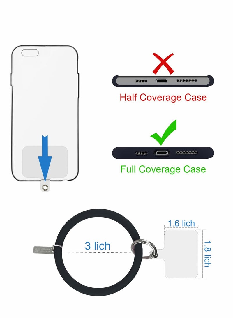 KASTWAVE Cell Phone Lanyard Tether, Universal Lanyard Replacement Patch Part, Durable PVC Connector with Metal Ring Compatible with Most Smartphones Case and All Lanyard, 4 Pack, Include Wrist Lanyard - Image 3