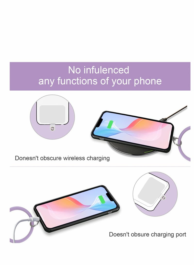 KASTWAVE Cell Phone Lanyard Tether, Universal Lanyard Replacement Patch Part, Durable PVC Connector with Metal Ring Compatible with Most Smartphones Case and All Lanyard, 4 Pack, Include Wrist Lanyard - Image 4