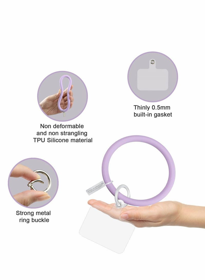 KASTWAVE Cell Phone Lanyard Tether, Universal Lanyard Replacement Patch Part, Durable PVC Connector with Metal Ring Compatible with Most Smartphones Case and All Lanyard, 4 Pack, Include Wrist Lanyard - Image 2