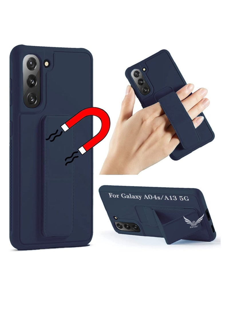 BORTONY Samsung A04s/A13 5G Case Cover Magnetic Car Mount Kickstand Holder Premium Silicone Vertical and Horizontal Hand Grip Cover for Samsung Galaxy A04s/ A135G - Image 1