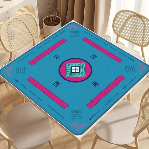 2F22E Mahjong Mat NonSlip Noise Reduction Gaming Mat 324x324 Inch for MahjongPokerBoard GamesCard GamesDominoes Blue2 - Image 5