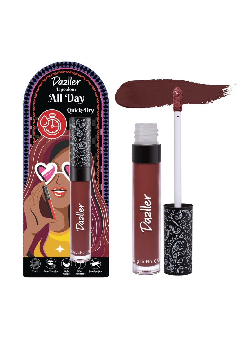 دازلير أحمر شفاه دازلر سريع الجفاف يدوم طوال اليوم | مرطب بزبدة الكوكوم | لا يترك أثراً ولا يتلطخ | يدوم حتى 8 ساعات | أحمر شفاه سائل للنساء | DLC042 سويت بيكسي | 6 غرام - Image 1