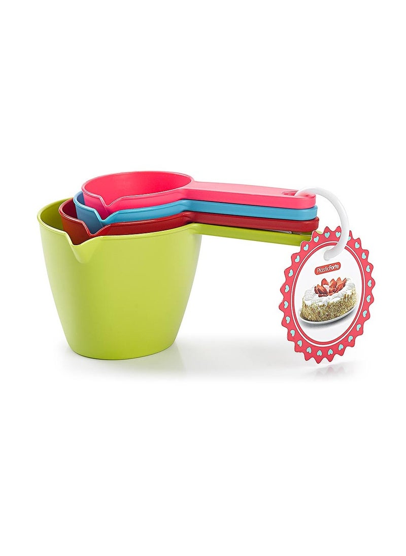 PlasticForte PlasticForte Set of 4 Measuring Scoops - Ladle - Spoon | Assorted Colors 