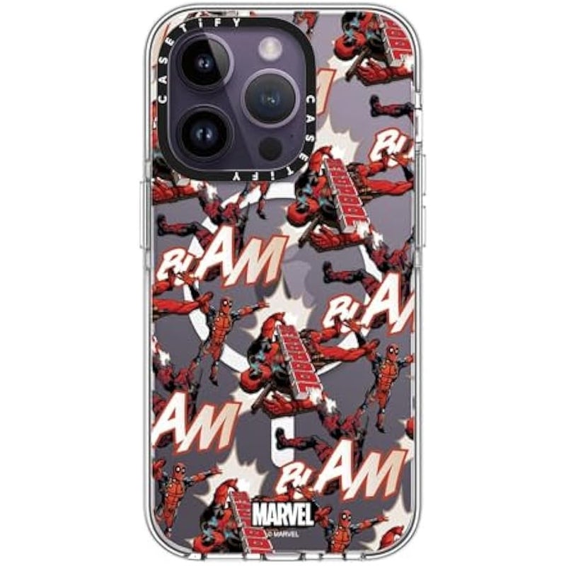 Casetify Clear iPhone 14 Pro Case 【Deadpool & Wolverine Co-Lab/Not Yellowing / 6.6ft Drop Protection/Magsafe】 - Deadpool Pattern Case - Clear - Image 2