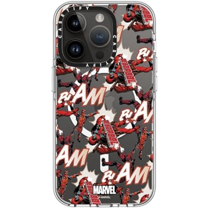 Casetify Clear iPhone 14 Pro Case 【Deadpool & Wolverine Co-Lab/Not Yellowing / 6.6ft Drop Protection/Magsafe】 - Deadpool Pattern Case - Clear - Image 3