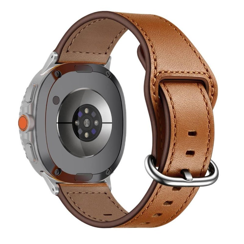 سوار ساعة ذكية سوار جلدي كلاسيكي متوافق مع Samsung Galaxy Watch 8 بملاءمة قابلة للتعديل وحزام بديل للاستخدام اليومي باللون أسود قابل للتعديل باللون الأسود - Image 3