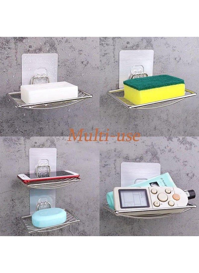 HY - Soap Dish Holder,No Drilling,Stainless Steel Bar Soap Dish,Wall Mounted Soap Holder for Shower, Bathroom & Kitchen, Silver - Image 1