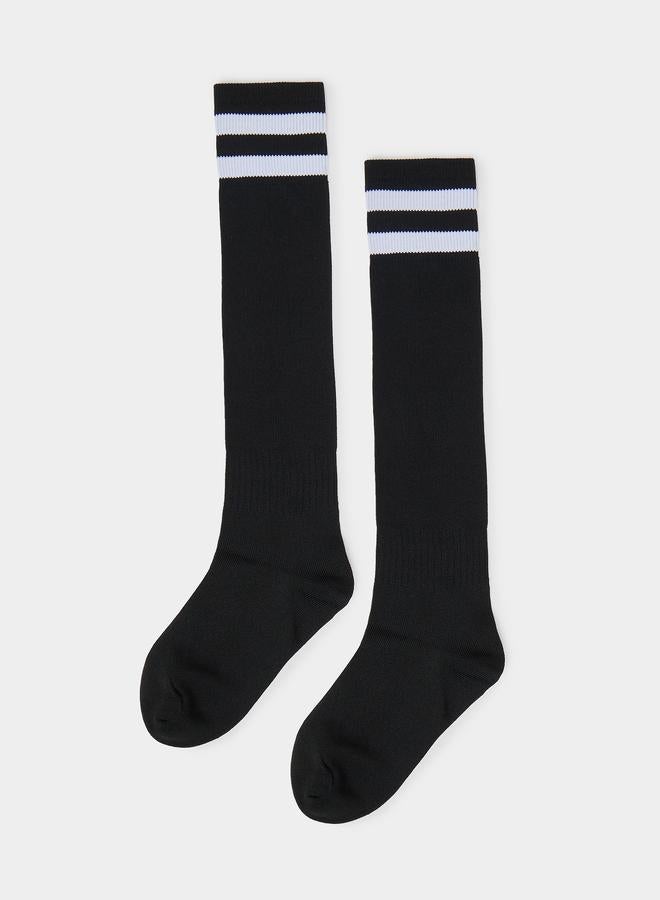 Styli Teen Boys Striped Cuff High Cotton Socks - Image 1