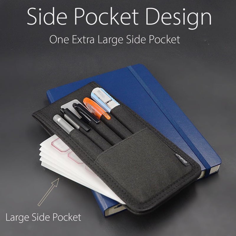 diodrio Pen Holder, Pencil Holder, Pen Sleeve Case for Hard Cover Journals, Notebooks, Books, Binders, Hold Multi Pens Pencils Rulers Durable Fabrics, Detachable, Elastic Band. Black. - Image 5
