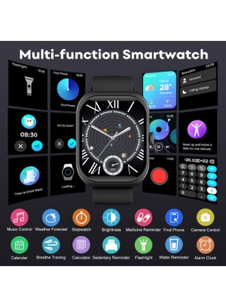 PEJE Smart Watches For Men,2.01" Curved Display,Bluetooth Calls,1ATM Waterproof,Monitors Spo2/Heart Rate/Sleep,123+ Sports Modes,Prayer Alerts & Arabic Support,350mah Battery,Ios/Android. - view 5