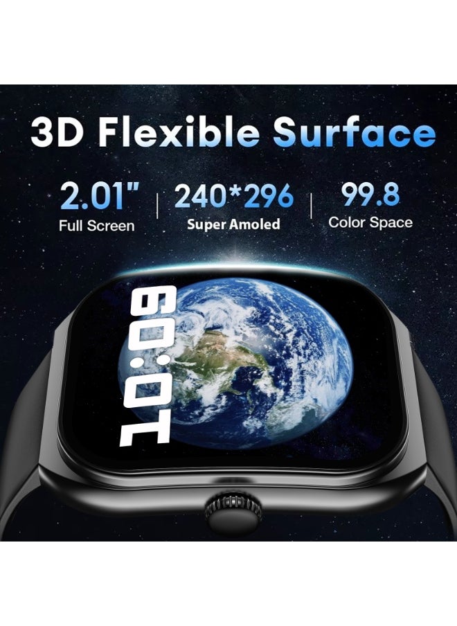 PEJE PEJE Smart Watches For Men,2.01" Curved Display,Bluetooth Calls,1ATM Waterproof,Monitors Spo2/Heart Rate/Sleep,123+ Sports Modes,Prayer Alerts & Arabic Support,350mah Battery,Ios/Android.  - Image 2