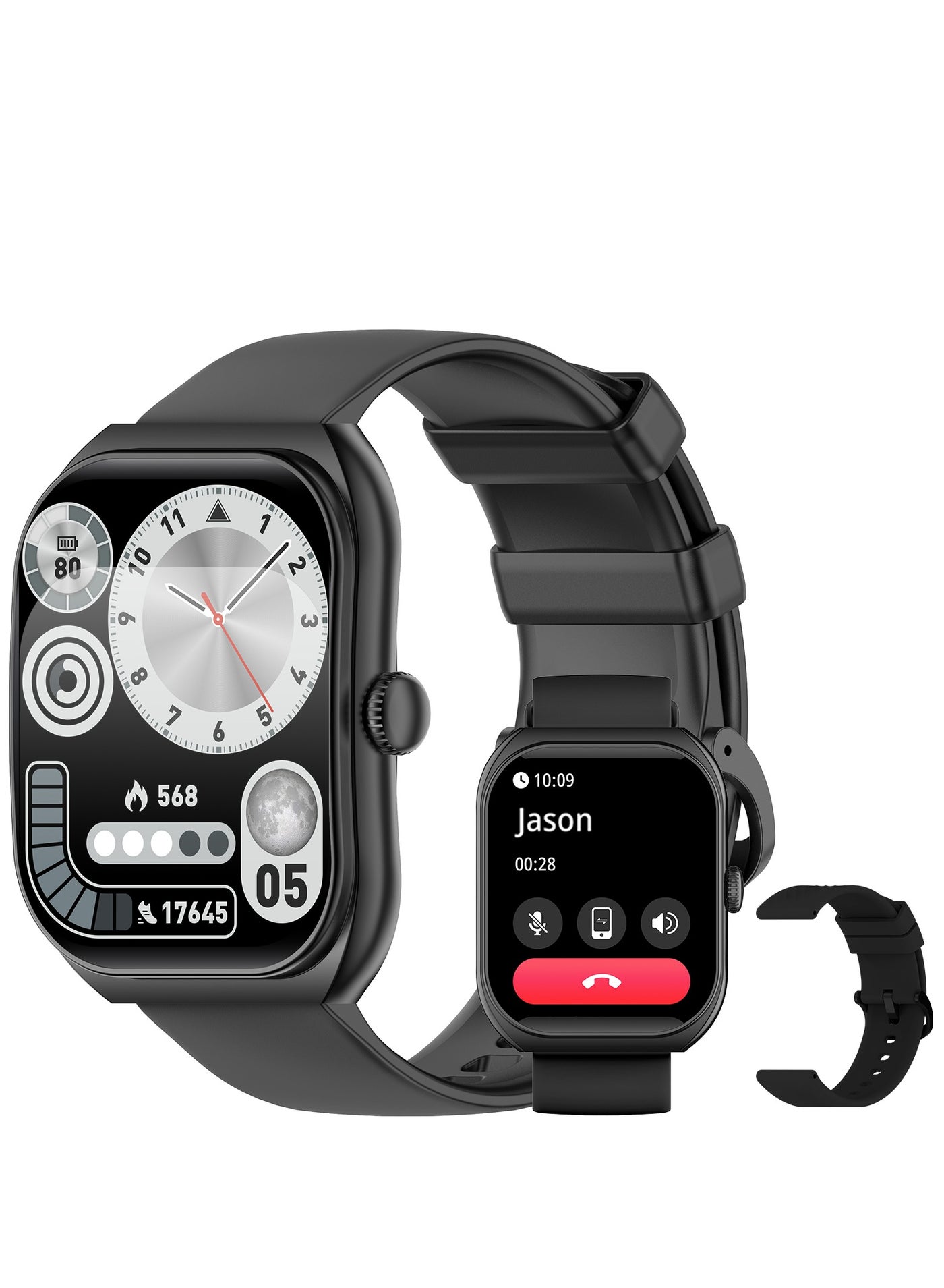 PEJE Smart Watches For Men,2.01" Curved Display,Bluetooth Calls,1ATM Waterproof,Monitors Spo2/Heart Rate/Sleep,123+ Sports Modes,Prayer Alerts & Arabic Support,350mah Battery,Ios/Android.