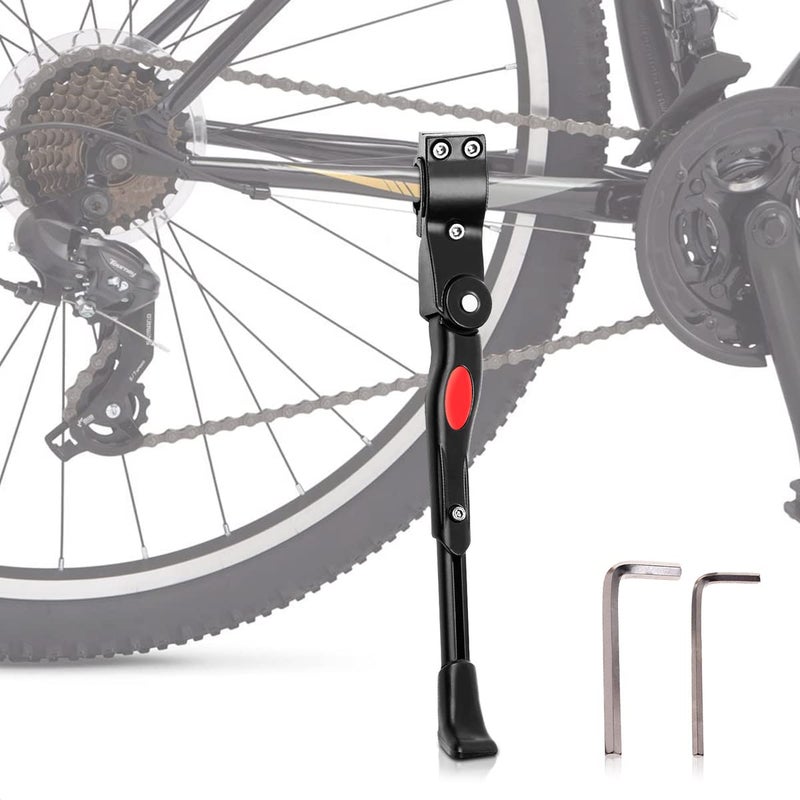 LEGLO Bike Kickstand For Mountain Bike - Adjustable Bicycle Accessories For Adult Bikes Side Stand Bicycle Kickstand Mountain Bike Side Kick - Diameter 22  27.5 28 Inch Aluminium Black Road Bike Kickstands - Image 1