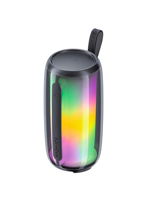 Promate Bluetooth Speaker, 8W True Wireless Portable HD Speaker with RGB Lights, Bluetooth v5.3, Long Playtime, Quick Music Navigation, Water-Resistance, USB Port and TF Card Slot for iPhone,LumiTower