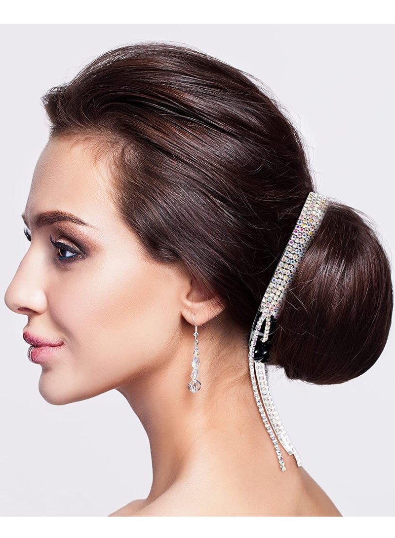Generic 4-Piece Crystal Rhinestone Hair Bun Multicolour - Image 2