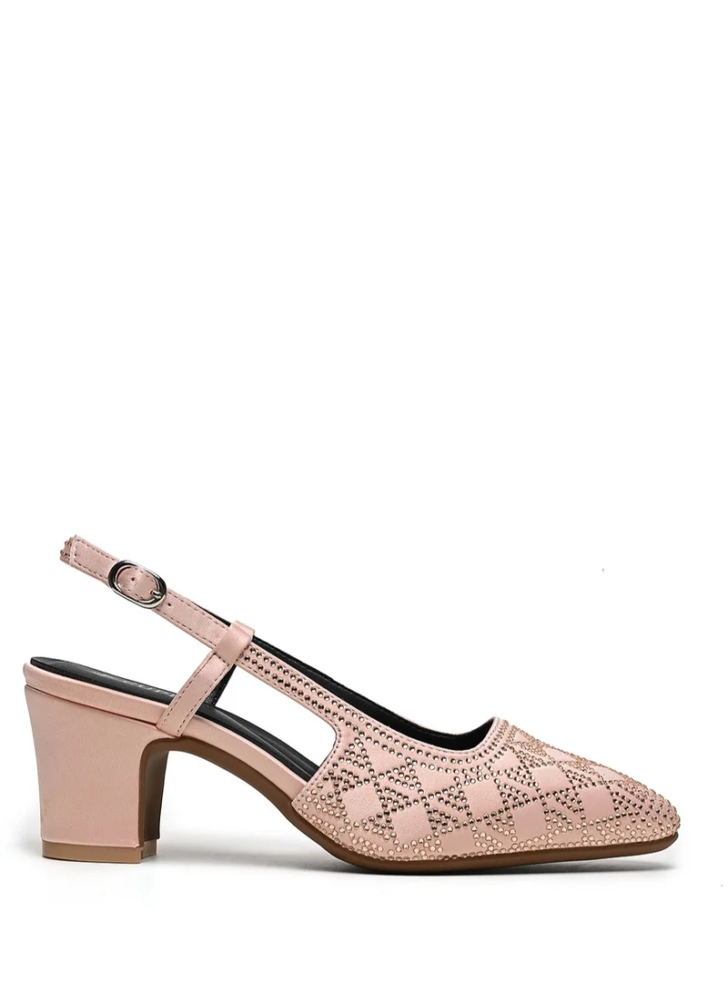 Cuple Sling back Embellished block Heeled Sandals