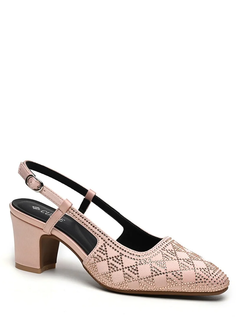 Cuple Sling back Embellished block Heeled Sandals