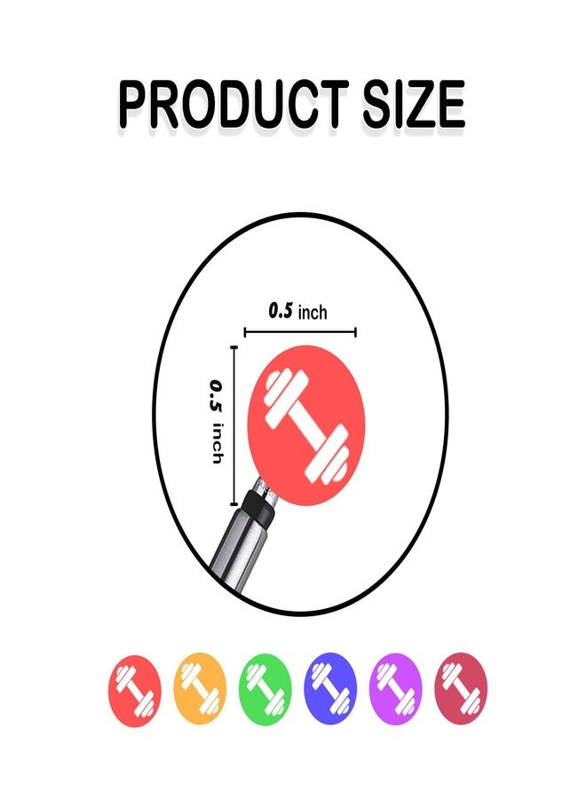 SMARSTICKER Weight Lifting Planning Stickers Colorful Dumbbell Exercise Planner Stickers Fitness Health Reminder Sticker for Women Men Health & Wellness Scrapbooking Journal Calendar Planner Supplies 500pcs - Image 2
