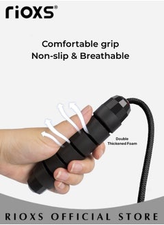 RIOXS Jump Rope Set for Workout with Storage Bag Adjustable Skip Rope for Adult and Kids Tangle-Free Cable with Ball Bearings and Pouch Jumping Rope for Exercise Workout  - Image 2