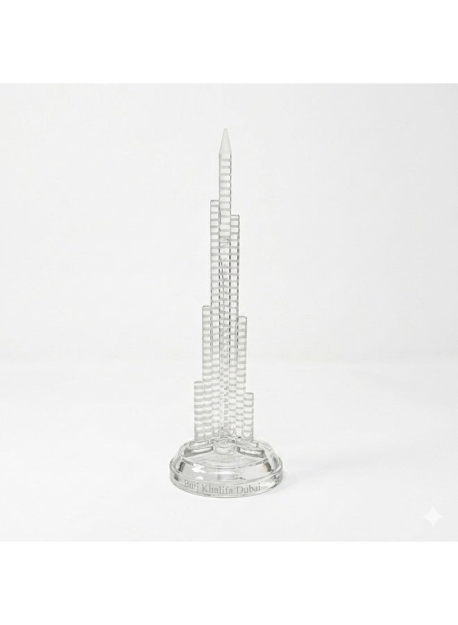 Souvenir Souq Crystal Glass Dubai Skyscrapers  Burj Khalifa  Decoration with color changing led light 18x6cm - Image 1