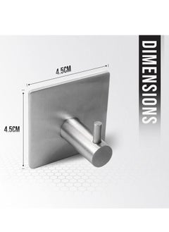 spa luxetique Self-Adhesive Wall Hooks (Pack of 04Pcs) - 304 Stainless Steel Waterproof and Anti-Rust Hooks for Hanging - Ideal for Bathroom, Kitchen and Bedroom Hooks for Holding Keys, Coats, Hats, Robes & Towels  - Image 2