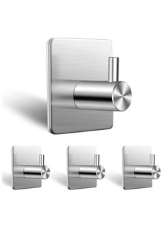 spa luxetique Self-Adhesive Wall Hooks (Pack of 04Pcs) - 304 Stainless Steel Waterproof and Anti-Rust Hooks for Hanging - Ideal for Bathroom, Kitchen and Bedroom Hooks for Holding Keys, Coats, Hats, Robes & Towels  - Image 1