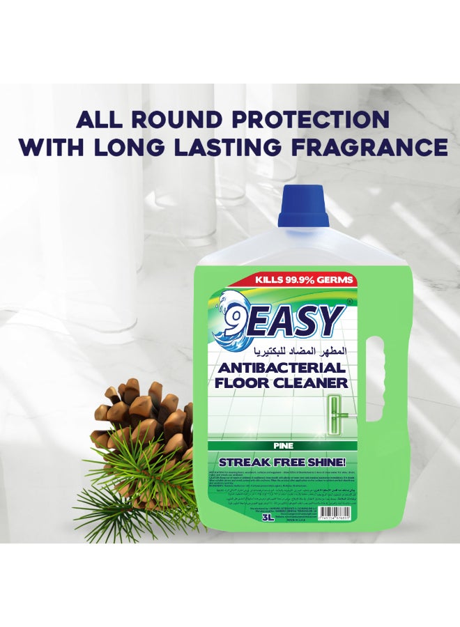 9EASY منظف أرضيات مضاد للبكتيريا - برائحة الصنوبر، 3 لتر - Image 3