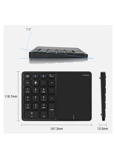 2.4G Wireless Numeric Keypad with Touchpad, 22 Keys Portable Bluetooth Number Pad, Financial Accounting USB C Rechargeable Number KeyboardBlack - pzsku/Z45FC2D84054C36477E49Z/45/_/1717049007/3db0bf15-f1e2-4e11-be0a-8845f0bc8501