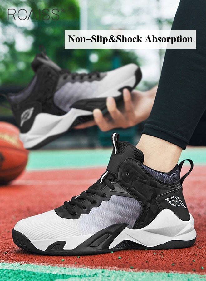 رويس أحذية رياضية أنيقة للرجال، أحذية كرة سلة خفيفة الوزن ومسامية للرجال والفتيان، أحذية رياضية برباط غير قابلة للانزلاق، أحذية رياضية ممتصة للصدمات مع بطانة ناعمة، مناسبة للارتداء اليومي والجري والأنشطة الخارجية - Image 2