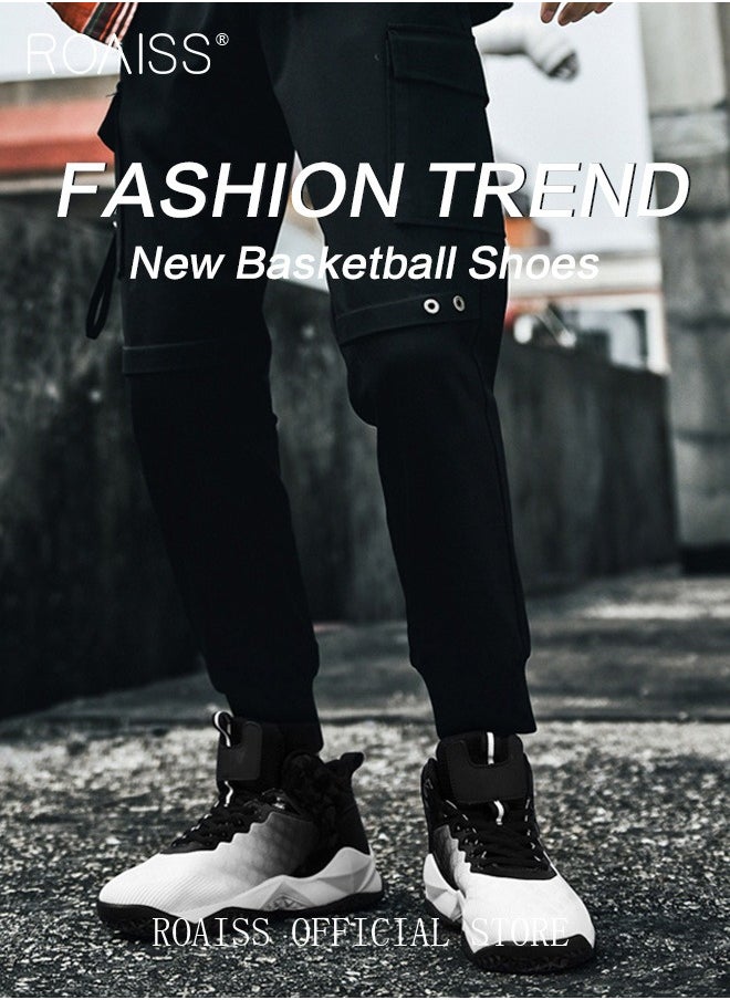 roaiss - Ombre Lace-up Front Basketball Shoes, Sporty Outdoor Sports Shoes Men's Sneakers Running Breathable Shoes - Image 1