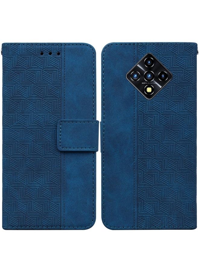 HuHa - Case Cover For For Infinix Zero 8 X687 Geometric Embossed Leather Phone Case(Blue) - Image 1