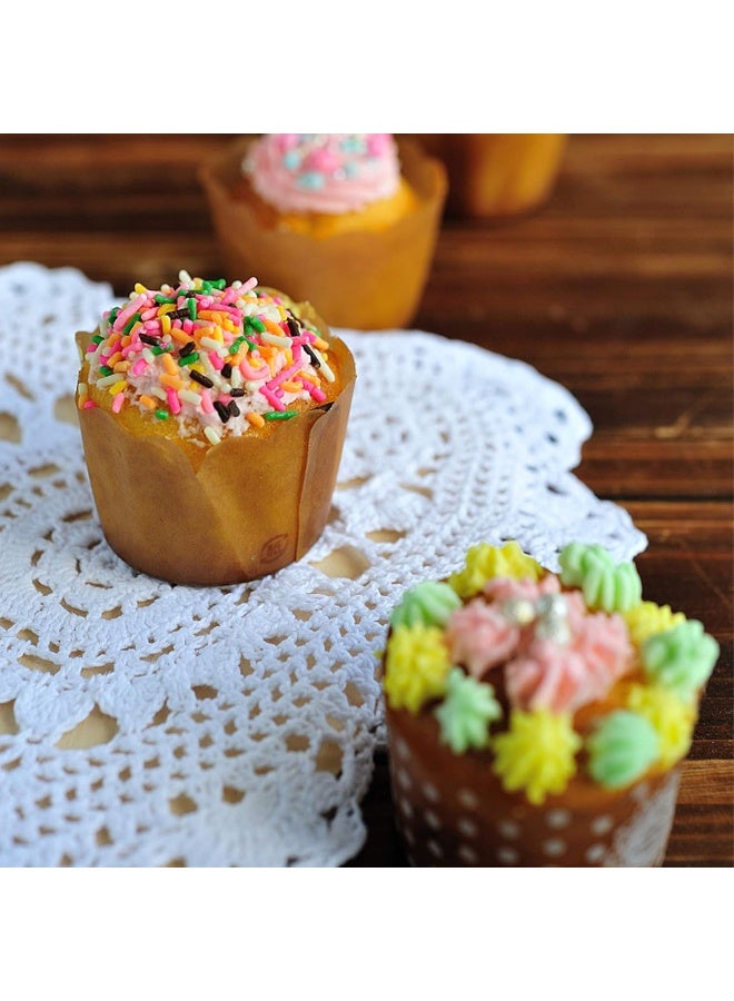 kilofly 14 pcs Cotton Crochet Doilies 4"-11.5" Handmade White Beige Placemats - Image 5