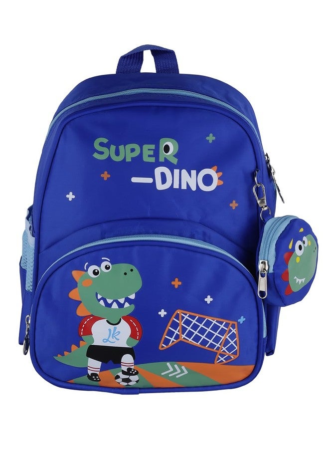 ZEVORA Kids Backpack - Cartoon Super Dino Design (Blue) Waterproof Shoulder Bag (Light Blue, 11 inch) - Image 1