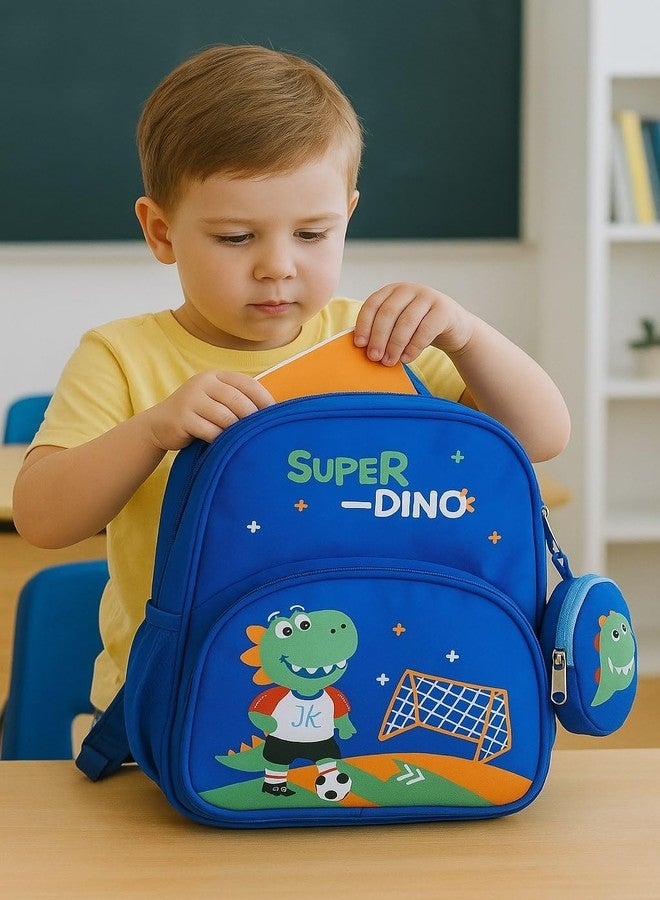 ZEVORA Kids Backpack - Cartoon Super Dino Design (Blue) Waterproof Shoulder Bag (Light Blue, 11 inch) - Image 3