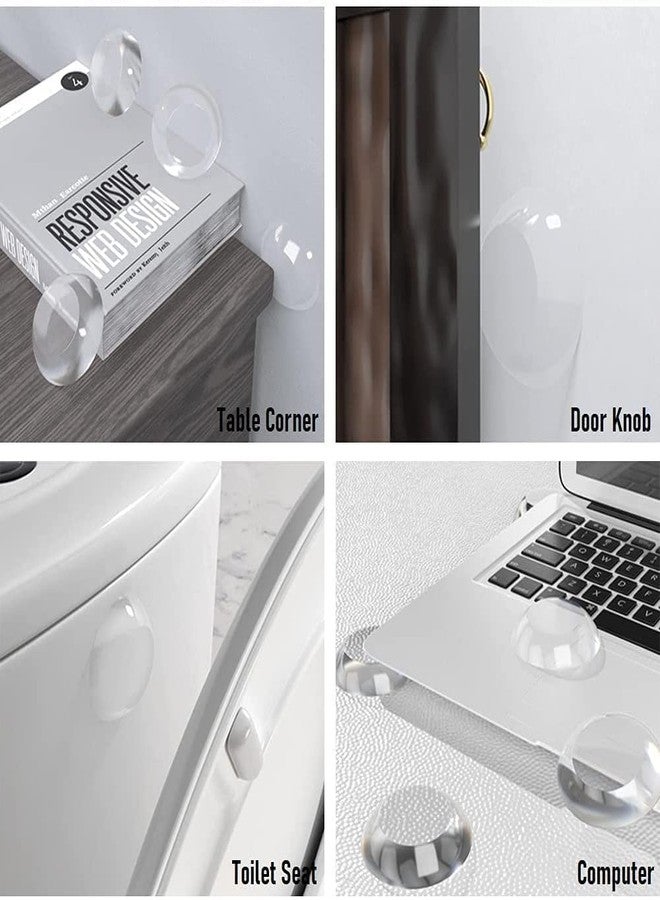 BAGILO Rubber Door Stopper Wall Protector | Round Door Knob Self Adhesive 6 Pcs Door Stopper Knob Reusable Wall Protector Shield - Image 4