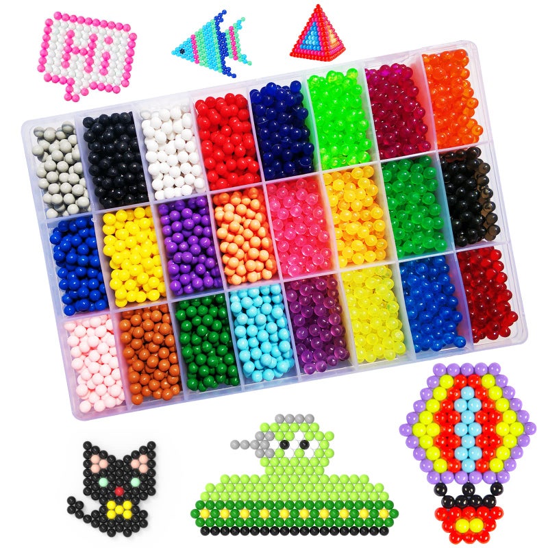 KACAGA NonIron Fuse Beads Set Melting Beads 24 Colors 5800 Beads 5mm Refill Pack